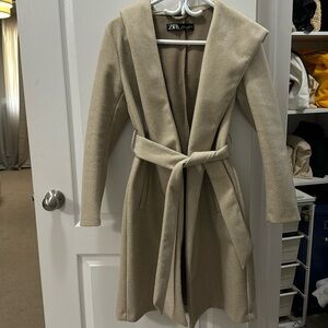Zara belted hooded coat